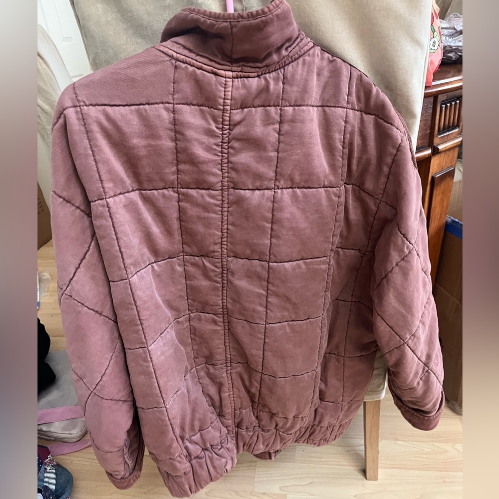 Free People Quilted Dolman Jacket Mauve/Brown Color - Picture 3 of 3
